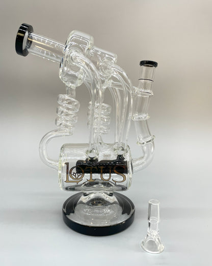 Lotus Glass Dual Coil Precolators 11" Bong