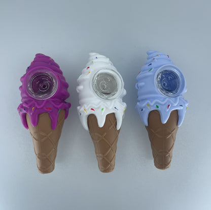 Ice Cream Silicon Hand Pipe