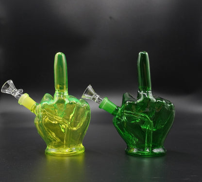 Middle Finger Glass Water Pipe