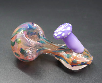 Purple Mushroom Glass Hand Pipe
