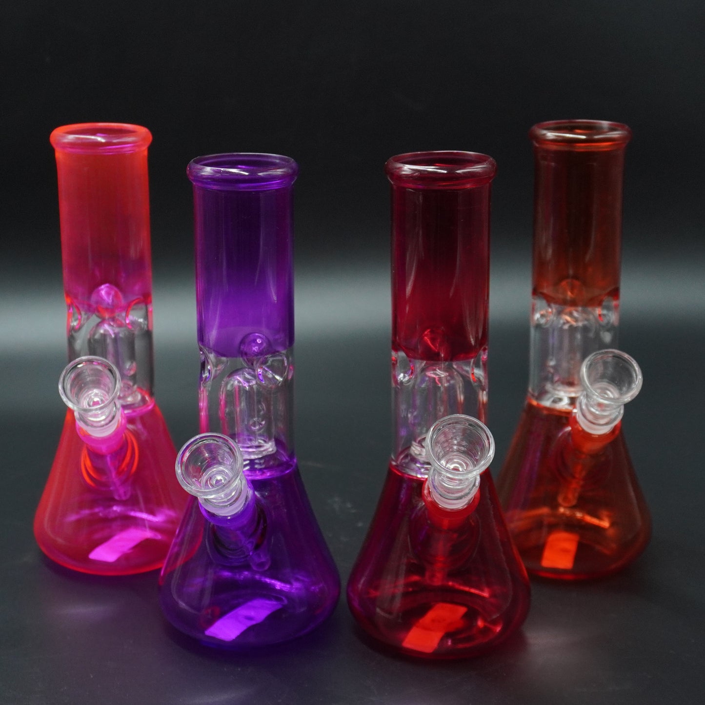 Neon Glow Perc Beakers 8-Inch