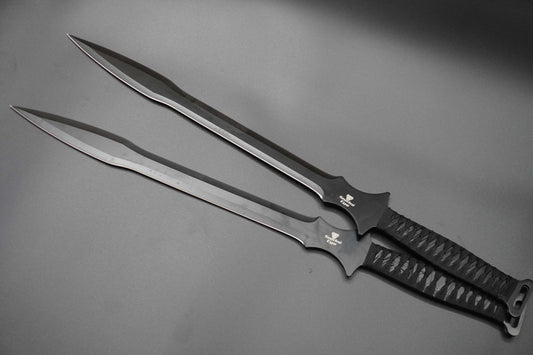 2 Pc Ninja Twin Bladed Sword for Sale | Snake Eye Tactical Fixed Blade Sword