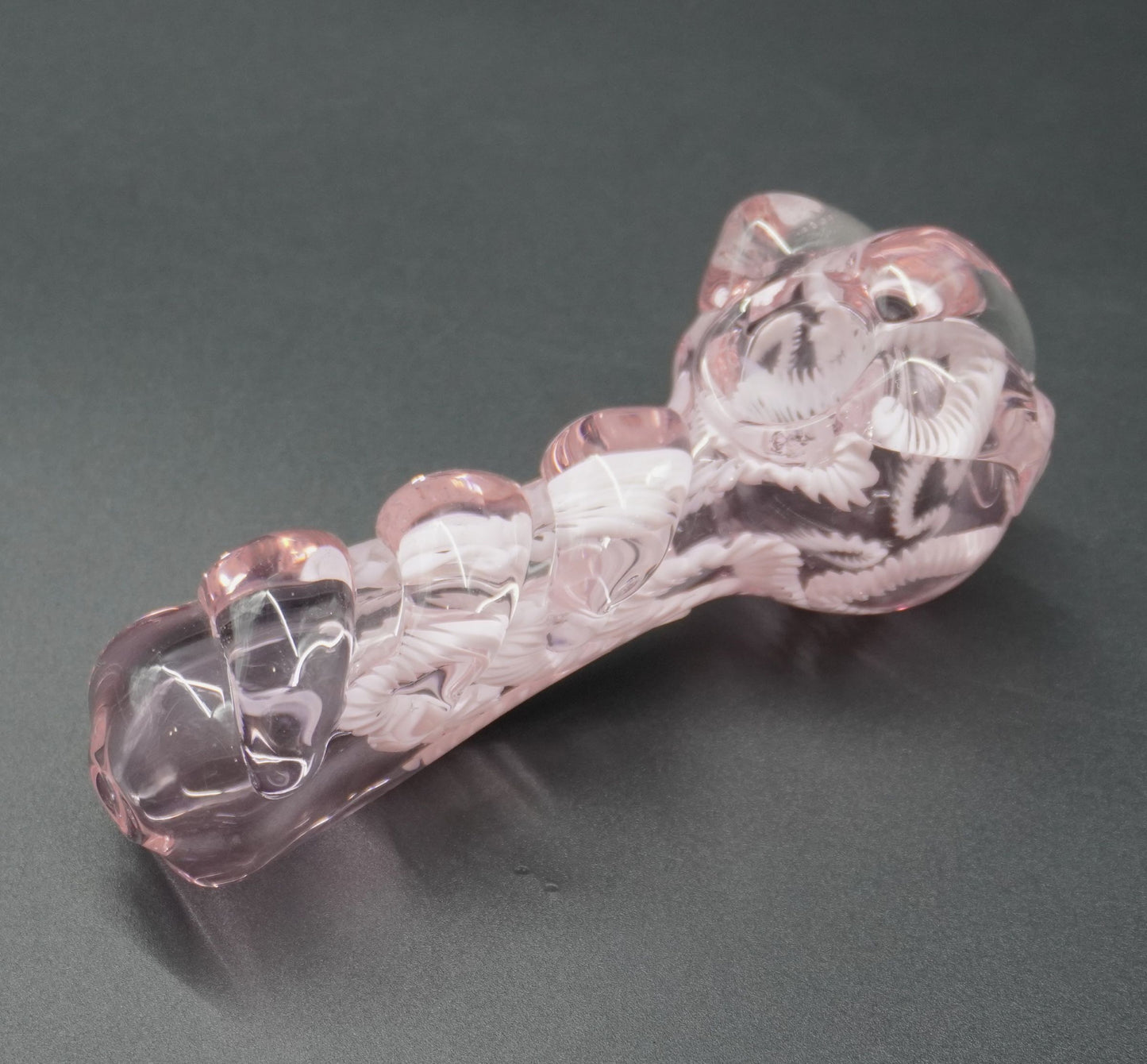 Pink Lace Hand-Blown Glass Hand Pipe