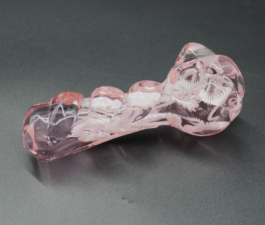 Pink Lace Hand-Blown Glass Hand Pipe