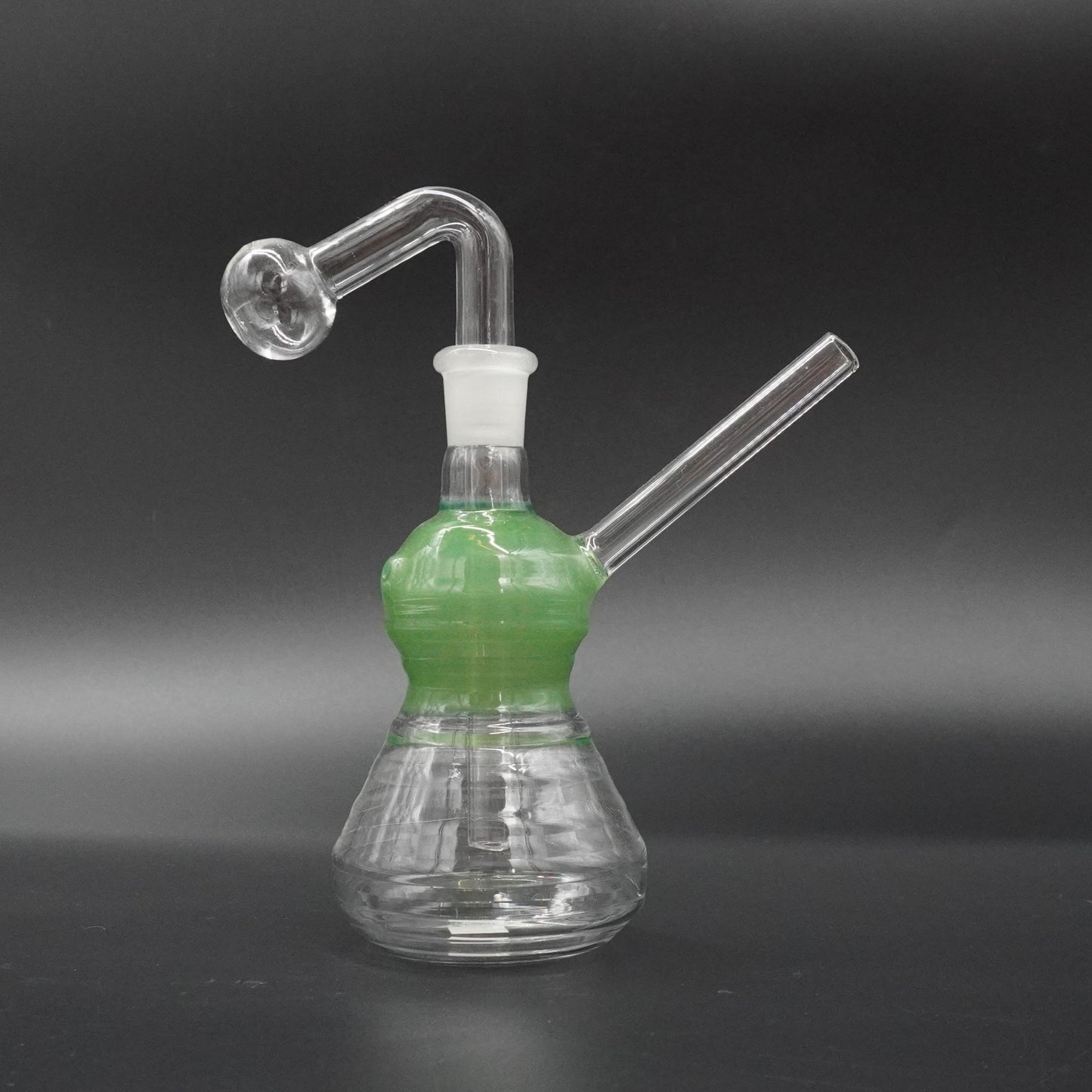 Ribbed Beaker Oil Burner Bubbler with Color Accent