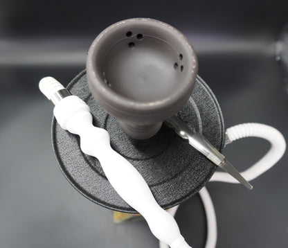 Square-Base Hookah with Ribbed Matte Finish