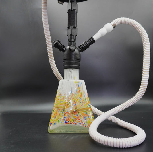 Square-Base Hookah with Ribbed Matte Finish