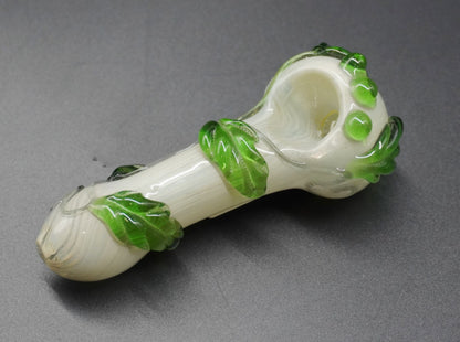 Handcrafted Leaf Glass Hand Pipe