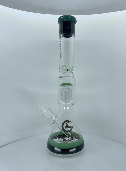 14" Lotus Glass Shower Head Beaker Bong