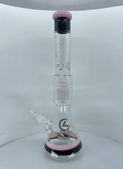 14" Lotus Glass Shower Head Beaker Bong