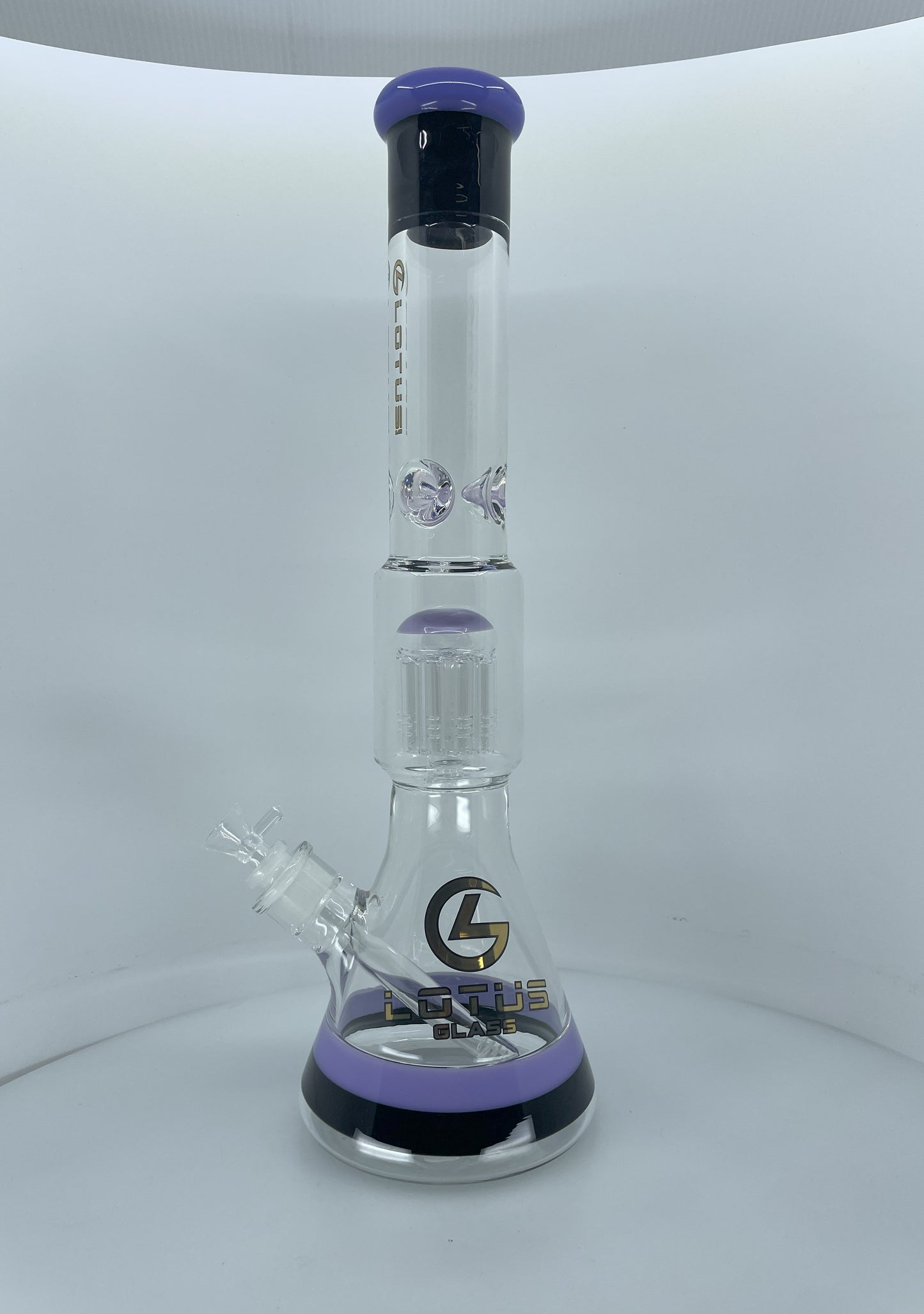 14" Lotus Glass Shower Head Beaker Bong