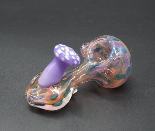 Purple Mushroom Glass Hand Pipe