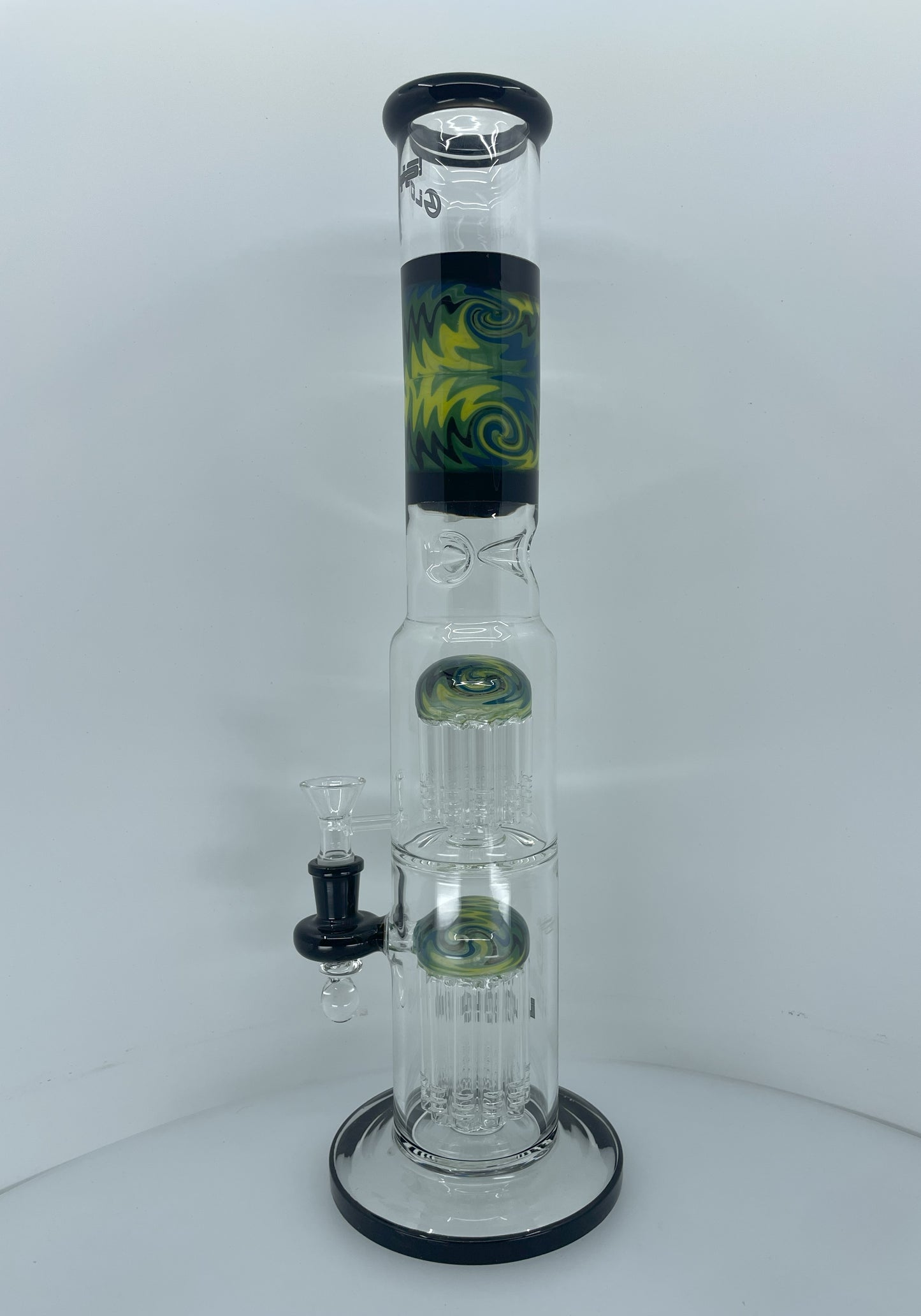 14" Lotus Glass Straight Shower Head Bong