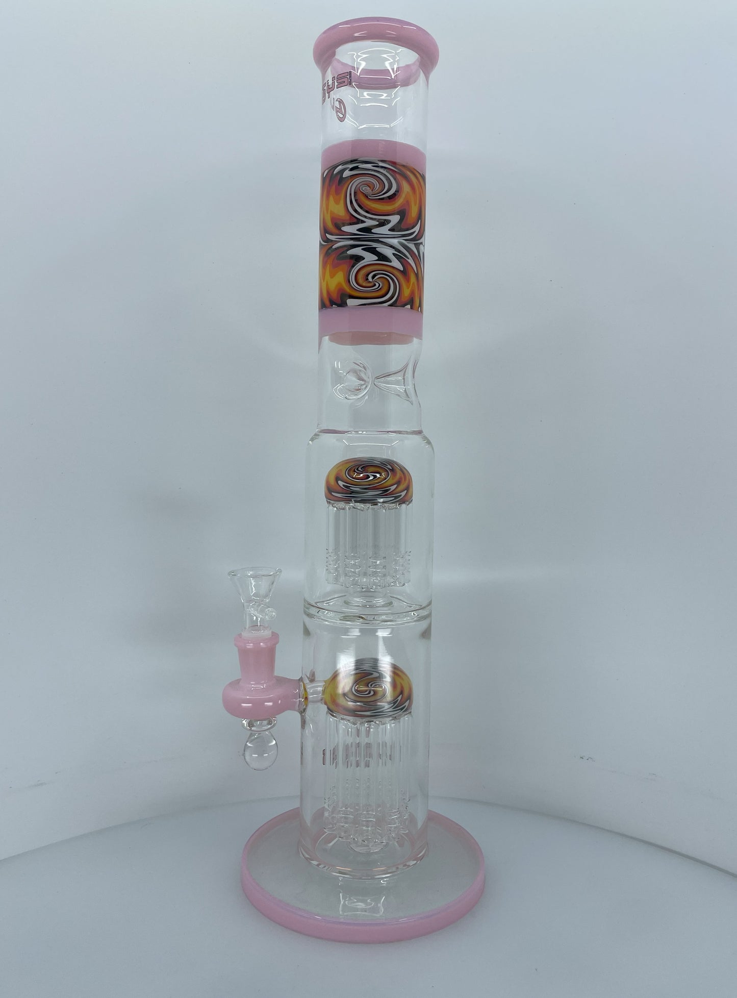 14" Lotus Glass Straight Shower Head Bong