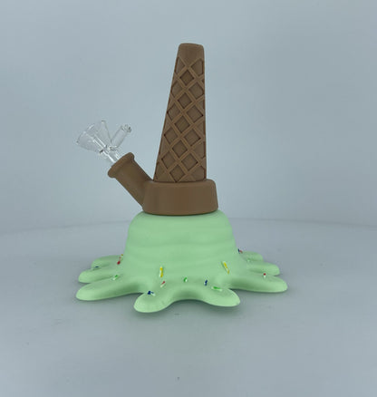 6" Ice Cream Silicon Water Pipe